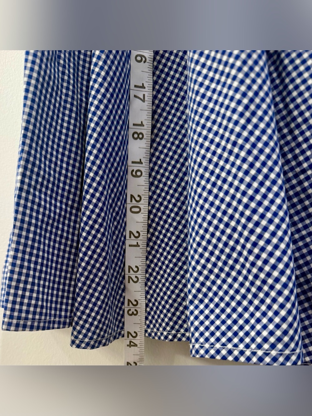 Vintage 90s Ralph Lauren Sport Blue White Gingham Skirt Women 6 Classic Preppy - Picture 8 of 8